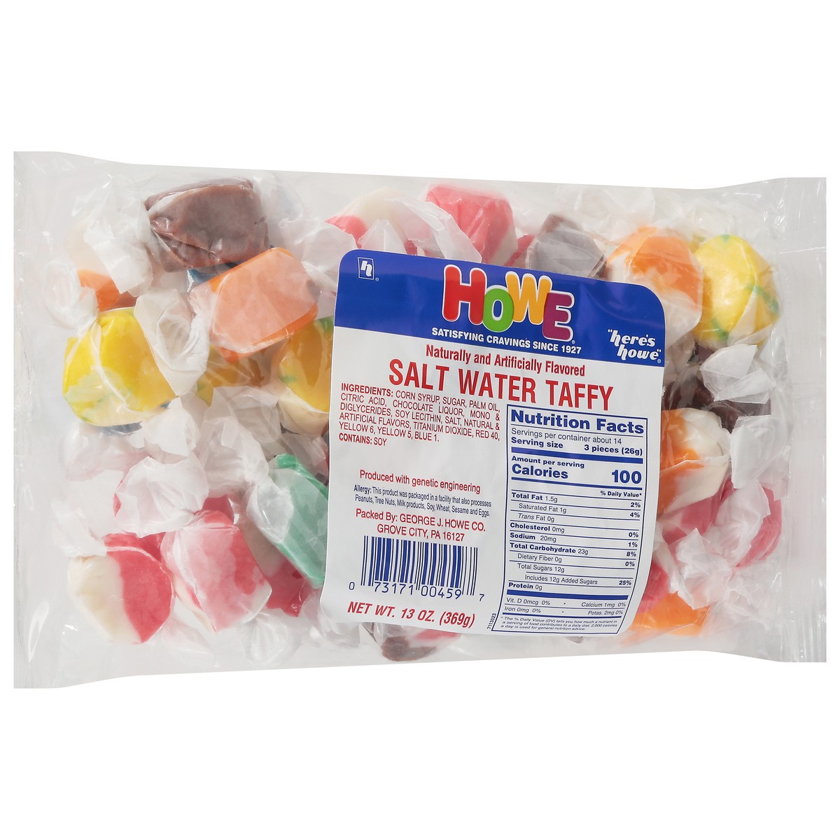 slide 5 of 9, Howe Salt Water Taffy 13 oz, 13 oz