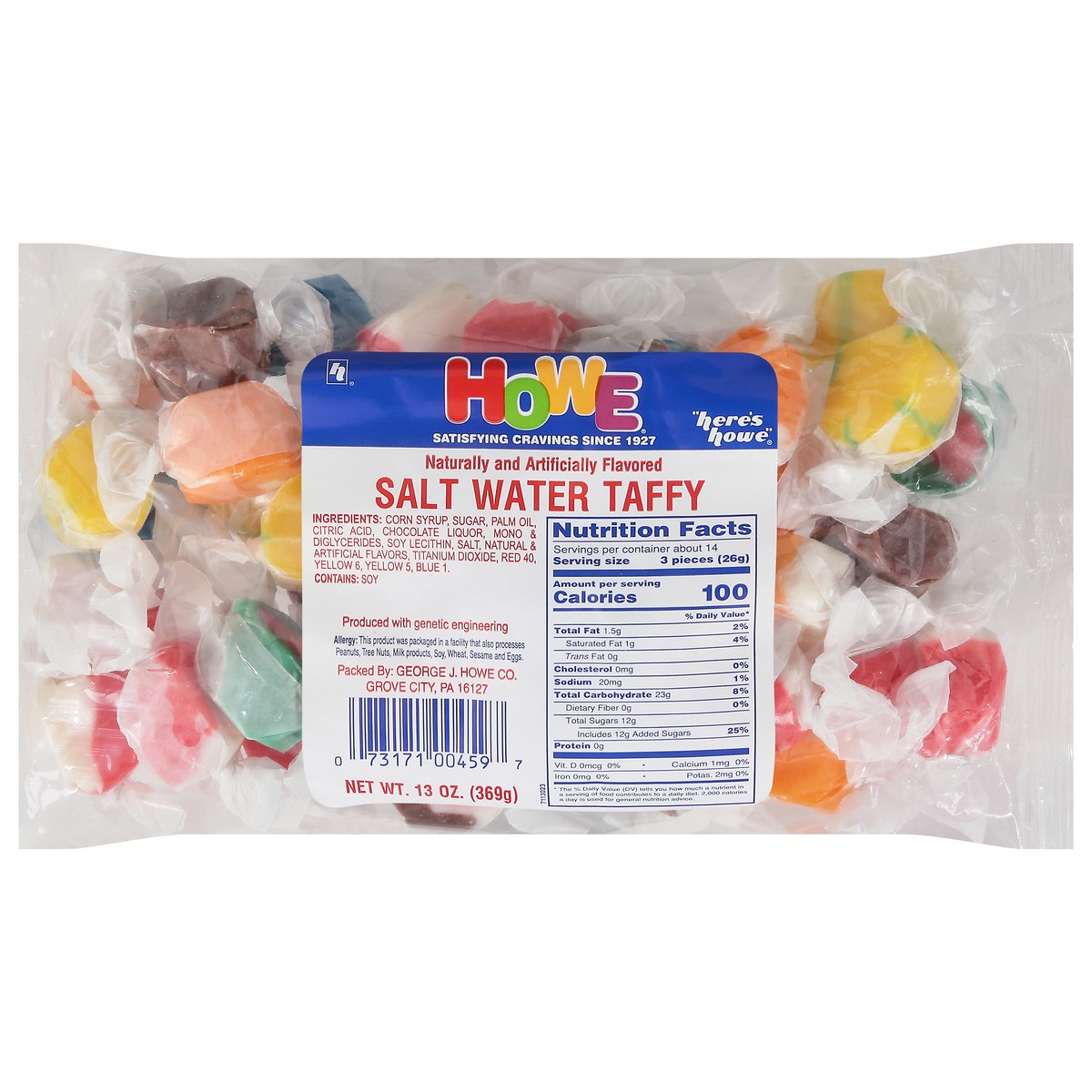 slide 1 of 9, Howe Salt Water Taffy 13 oz, 13 oz