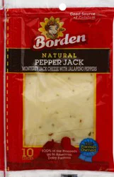 Borden Natural Pepper Jack Slice - 6 oz