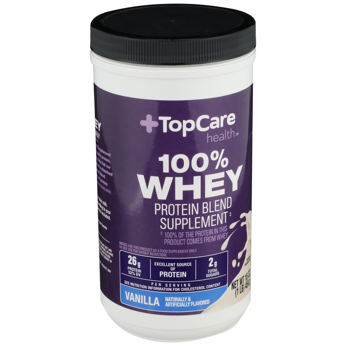 slide 3 of 8, TopCare Health 100% Whey Vanilla Protein Blend Supplement 16 oz, 16 oz