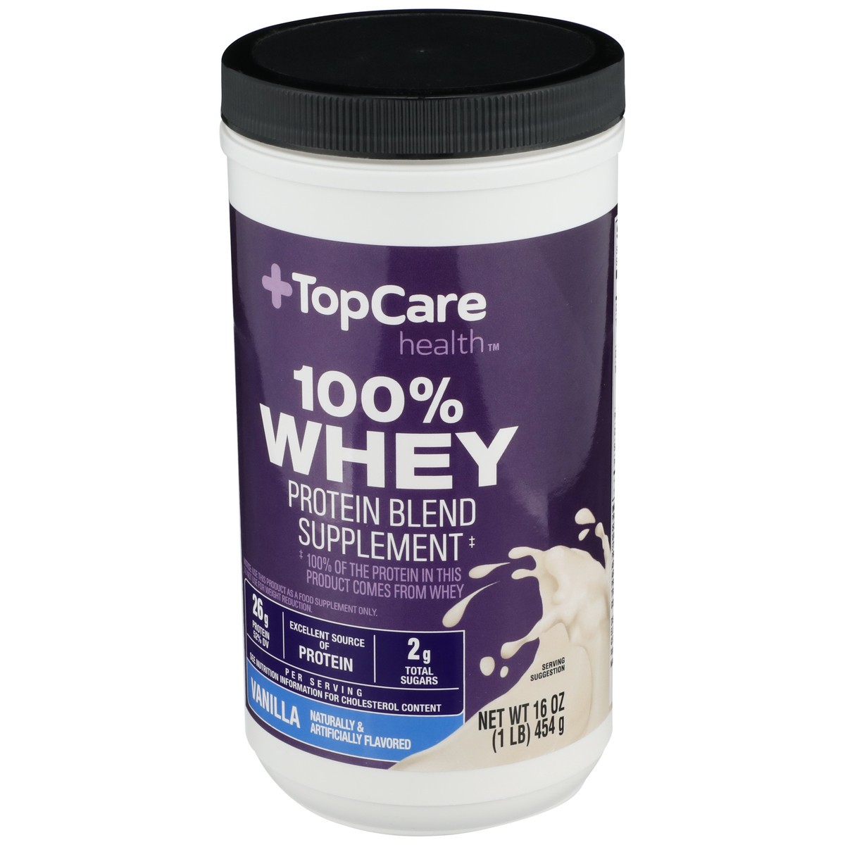 slide 4 of 8, TopCare Health 100% Whey Vanilla Protein Blend Supplement 16 oz, 16 oz
