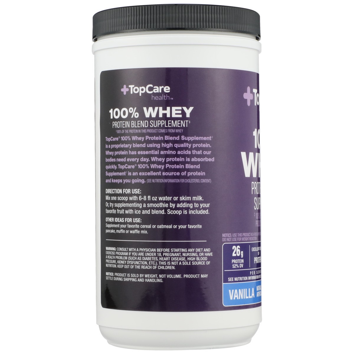 slide 6 of 8, TopCare Health 100% Whey Vanilla Protein Blend Supplement 16 oz, 16 oz