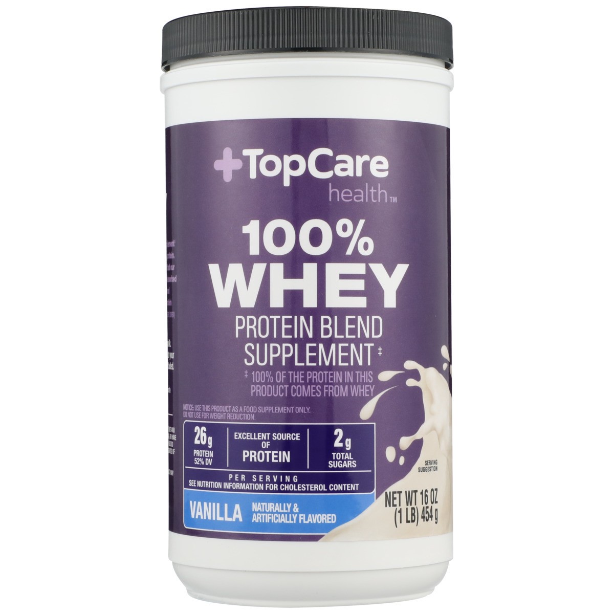 slide 7 of 8, TopCare Health 100% Whey Vanilla Protein Blend Supplement 16 oz, 16 oz