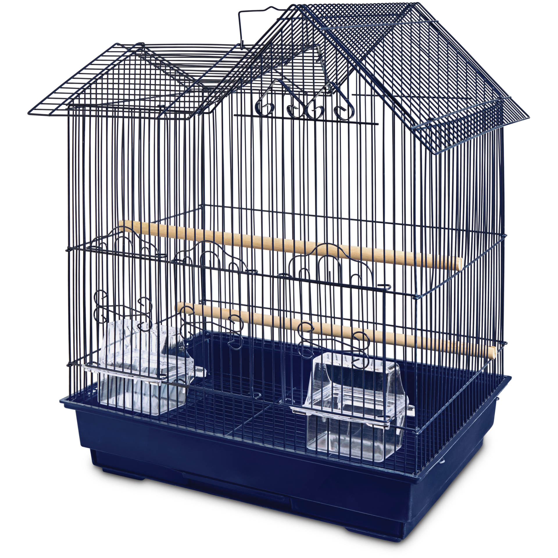 slide 1 of 1, You & Me Parakeet Ranch House Cage, Navy, 22 in