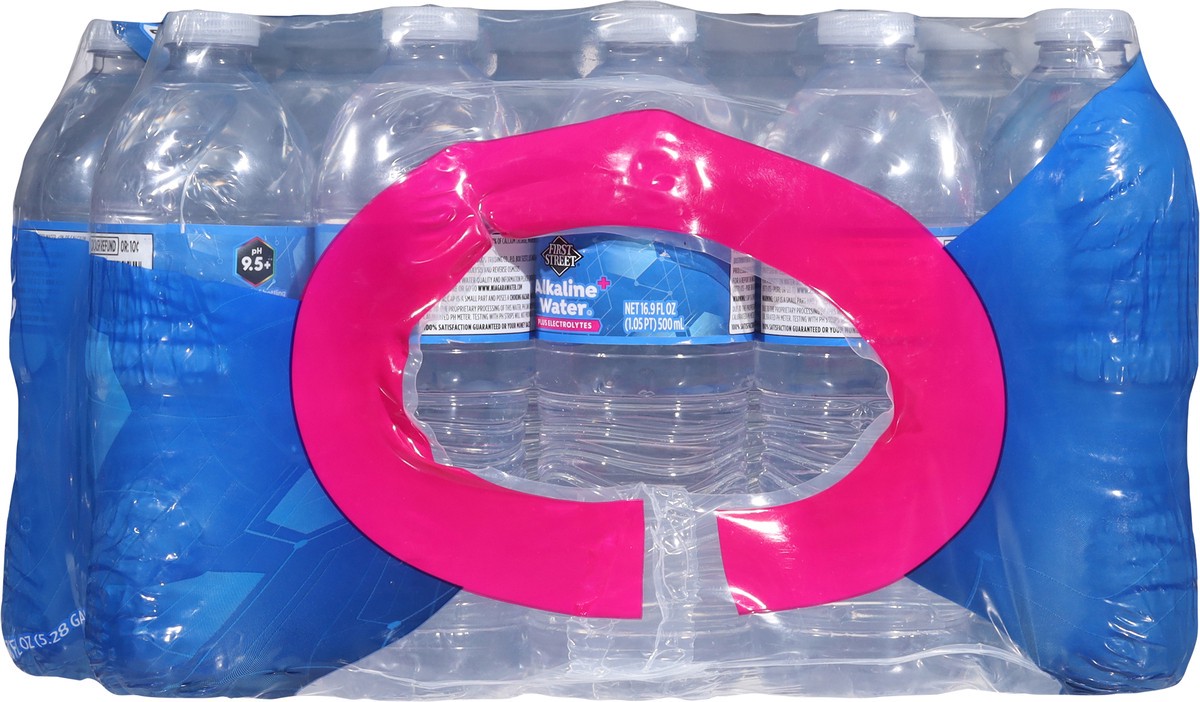 slide 10 of 12, First Street Alkaline Water + Electrolytes, 40 x 16.9 oz