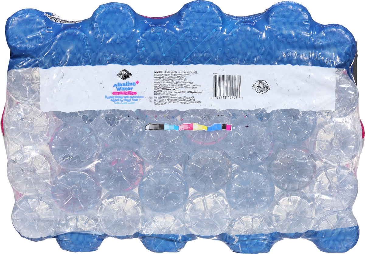 slide 4 of 12, First Street Alkaline Water + Electrolytes, 40 x 16.9 oz