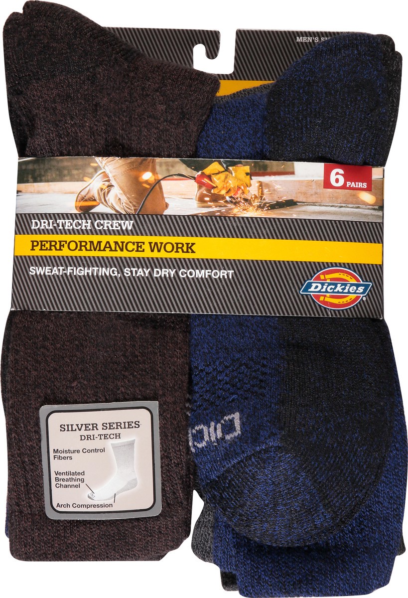 slide 1 of 9, Dickies Dri Tech Moisture Control Crew Sock, 6 ct