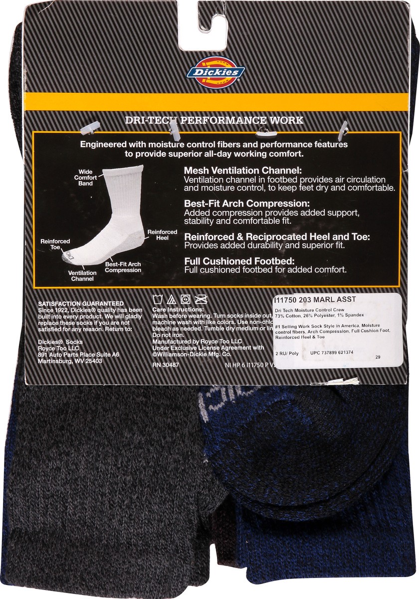 slide 4 of 9, Dickies Dri Tech Moisture Control Crew Sock, 6 ct