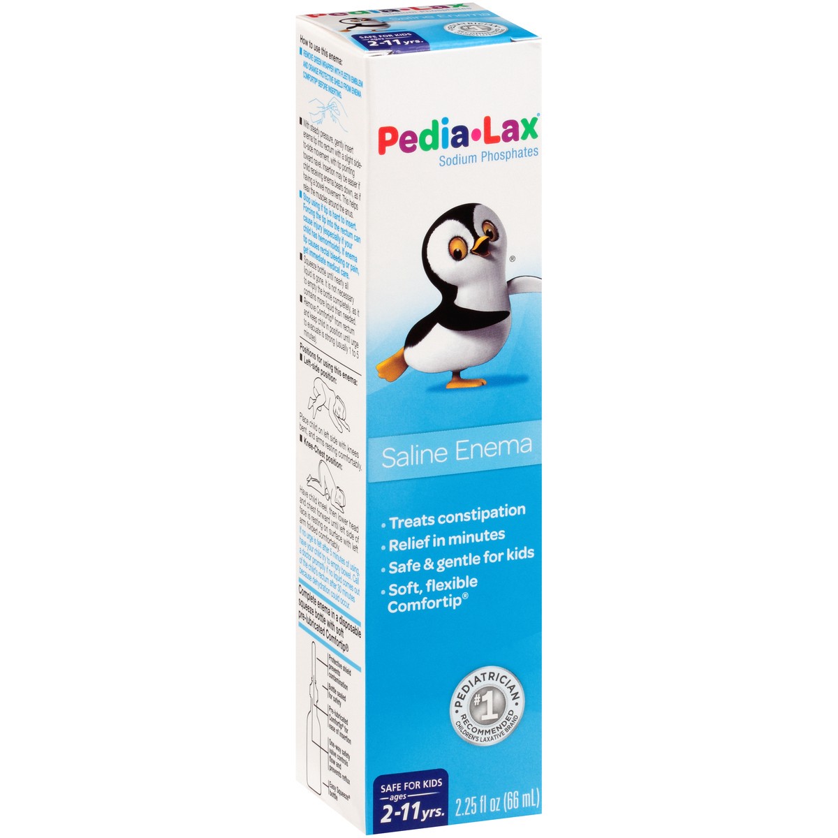 slide 6 of 10, Pedia-Lax Laxative Saline Enema for Kids, Ages 2-11, 2.25 fl oz, 2.25 fl oz