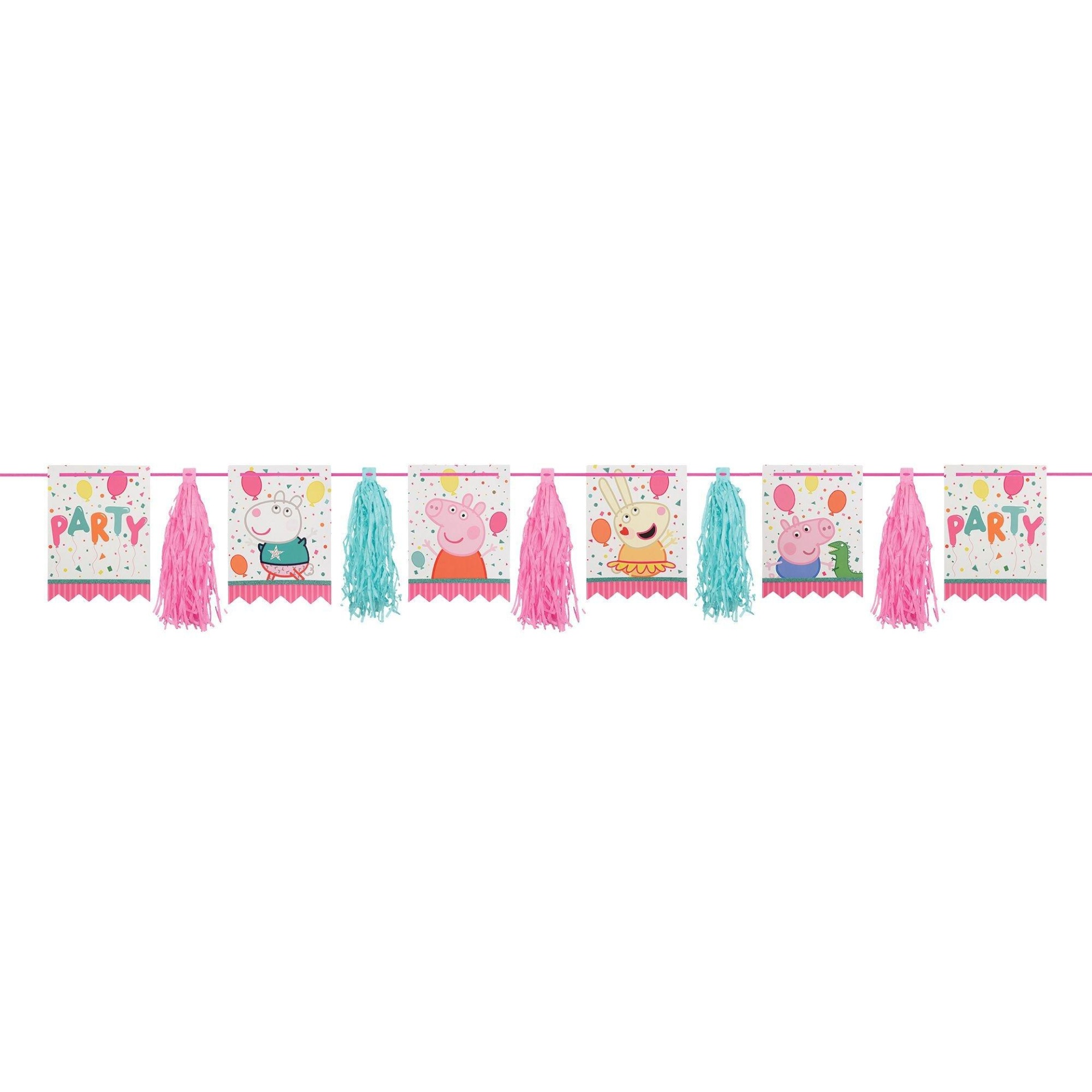 slide 1 of 1, Party City Peppa Pig Confetti Party Tassel Garland, 1 ct