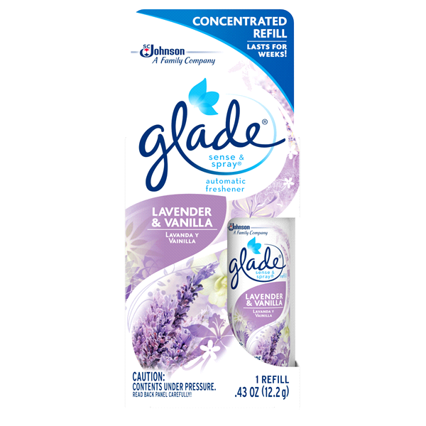 slide 1 of 1, Glade Sense & Spray Lavender and Vanilla Refills, 2 ct