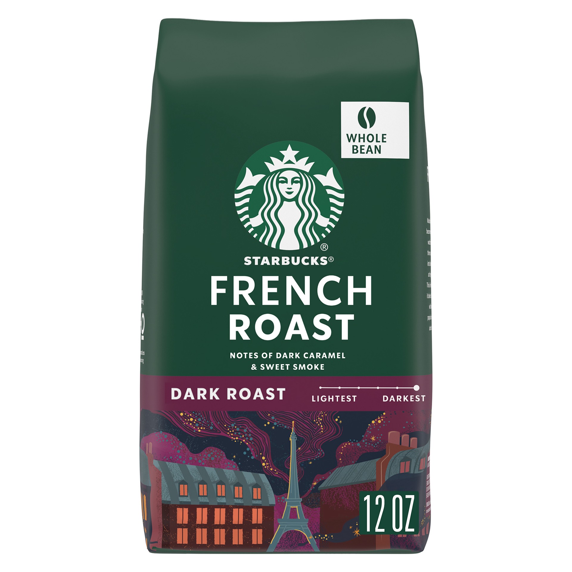 slide 1 of 9, Starbucks Whole Bean Coffee, Dark Roast Coffee, French Roast, 100% Arabica, 1 bag (12 oz), 12 oz