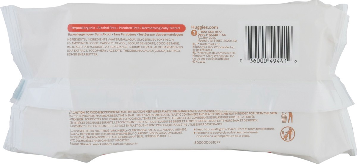 slide 4 of 10, Huggies Nourish & Care 4 In 1 Sensitive Skin Care Cocoa & Shea Butter Wipes 56 ea, 56 ct