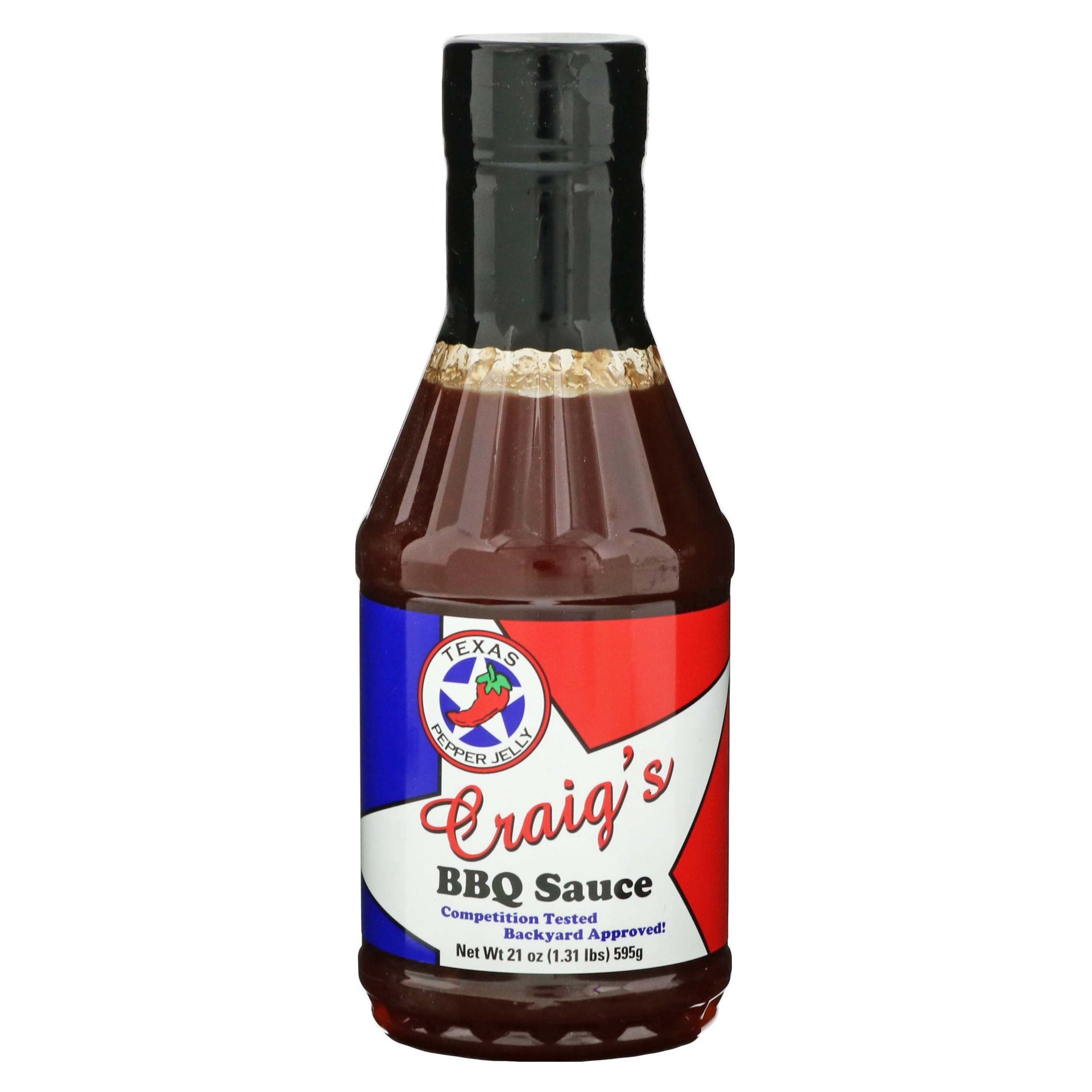 slide 1 of 1, Texas Pepper Jelly Craig's BBQ Sauce, 21 oz