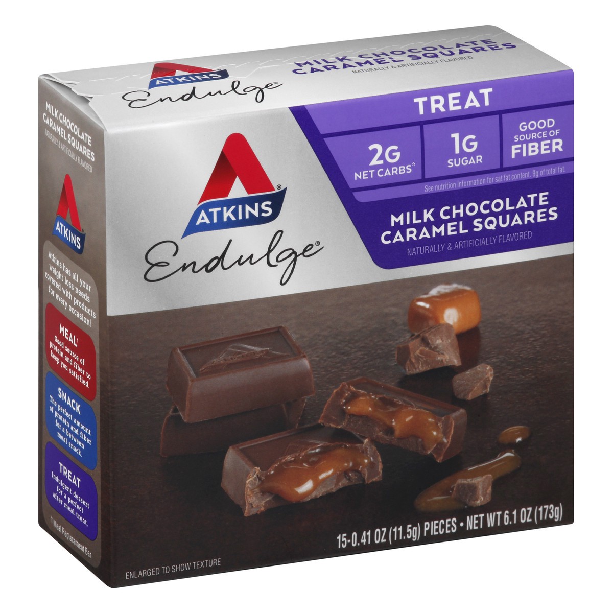 slide 2 of 9, Atkins Endulge Chocolate Caramel Squares, 5 ct; 1 oz