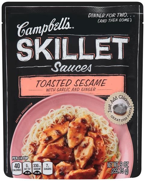 slide 1 of 2, Campbell's Toasted Sesame With Garlic & Ginger Skillet Sauces, 9 oz