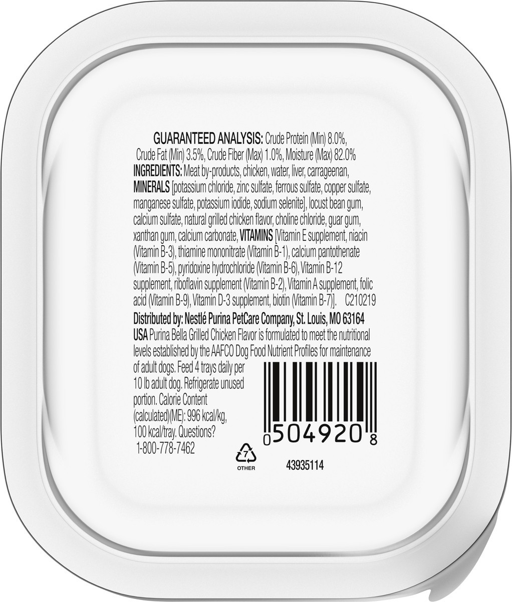 slide 5 of 9, Bella Purina Bella Natural Small Breed Pate Wet Dog Food, Grilled Chicken Flavor in Savory Juices, 3.5 oz