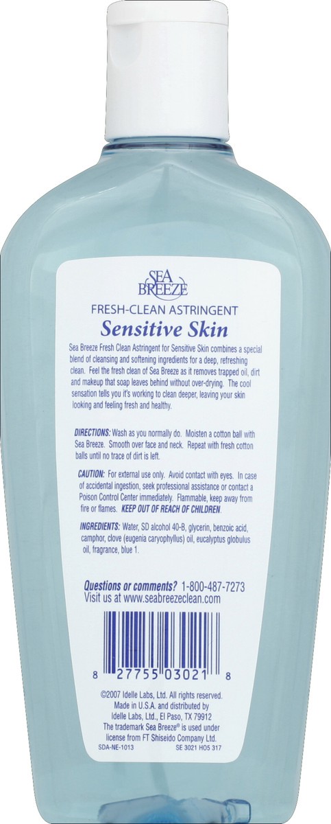 slide 3 of 3, Sea Breeze Sensitive Skin Fresh Clean Astringent, 10 fl oz