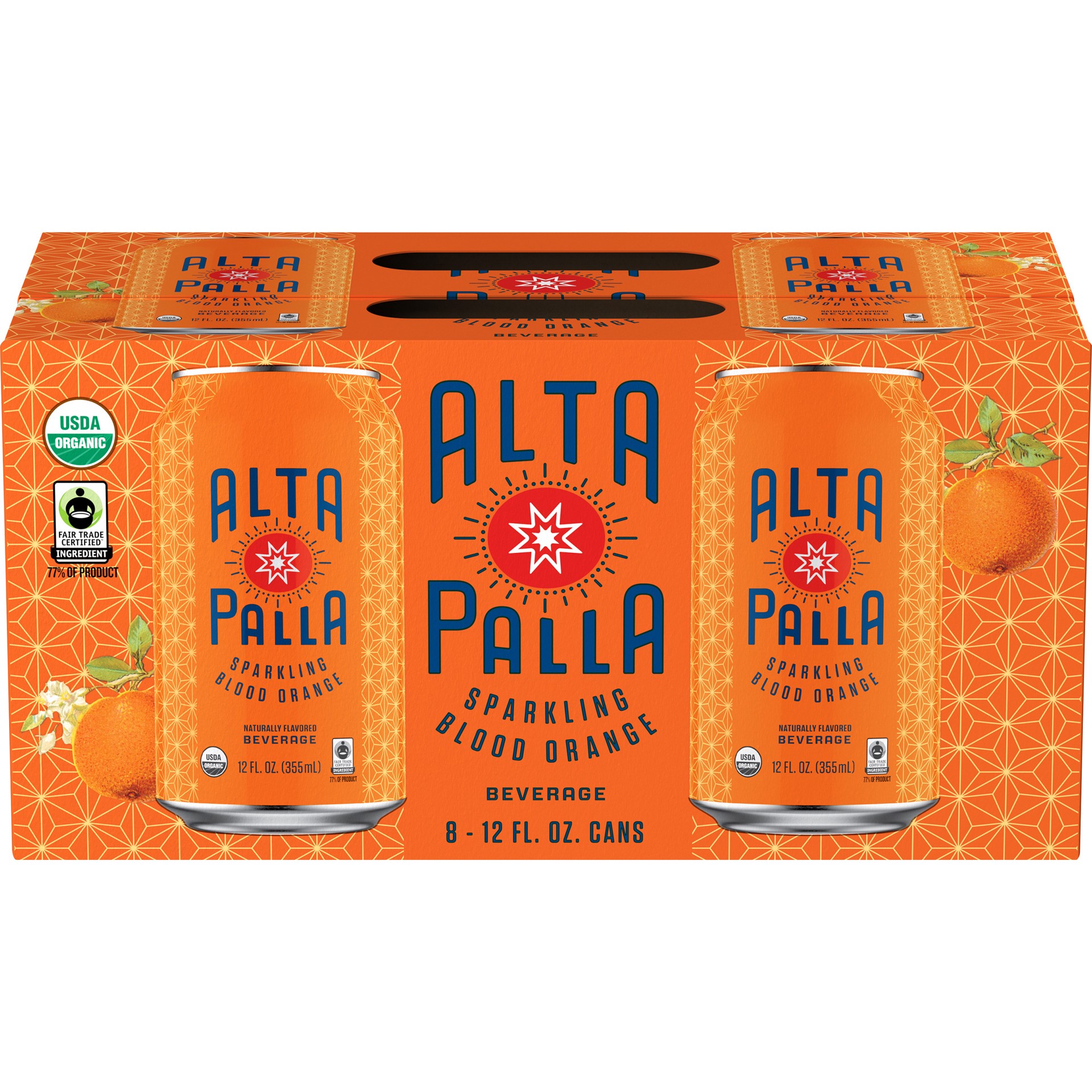 slide 2 of 3, Alta Palla Certified Organic Fair Trade Sparkling Fruit Juice Beverage, Blood Orange- 8 ct, 8 ct