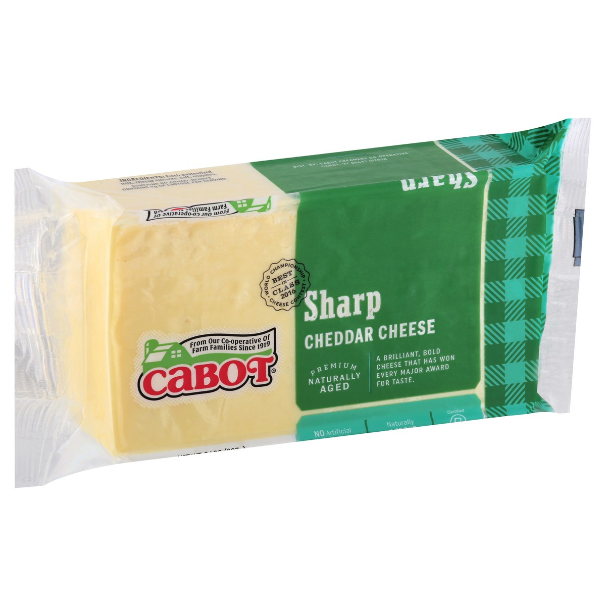 slide 2 of 10, Cabot Sharp Cheddar Cheese 2 lb, 2 lb