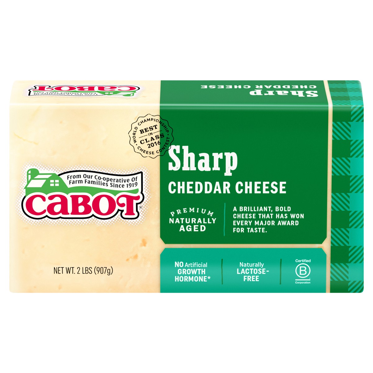 slide 1 of 10, Cabot Sharp Cheddar Cheese 2 lb, 2 lb
