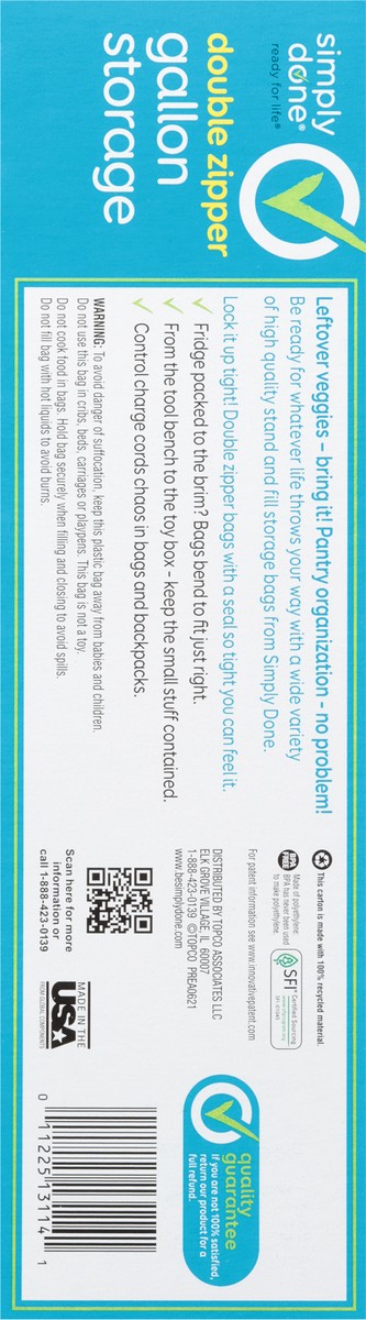 slide 9 of 9, Simply Done Big Pack Gallon Double Zipper Storage Bags 70 ea, 70 ct