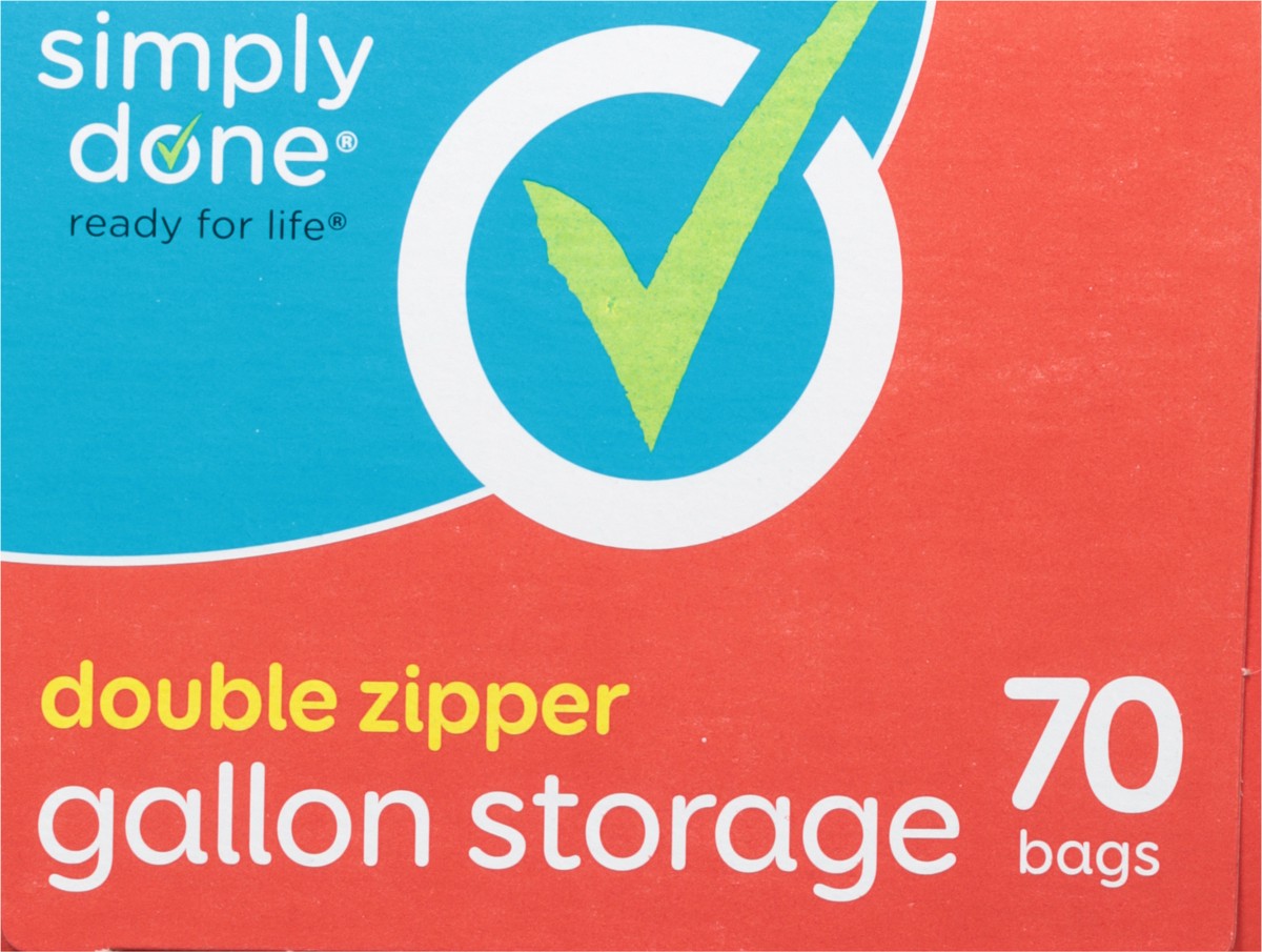 slide 5 of 9, Simply Done Big Pack Gallon Double Zipper Storage Bags 70 ea, 70 ct