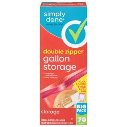 Simply Done Big Pack Gallon Double Zipper Storage Bags 70 ea