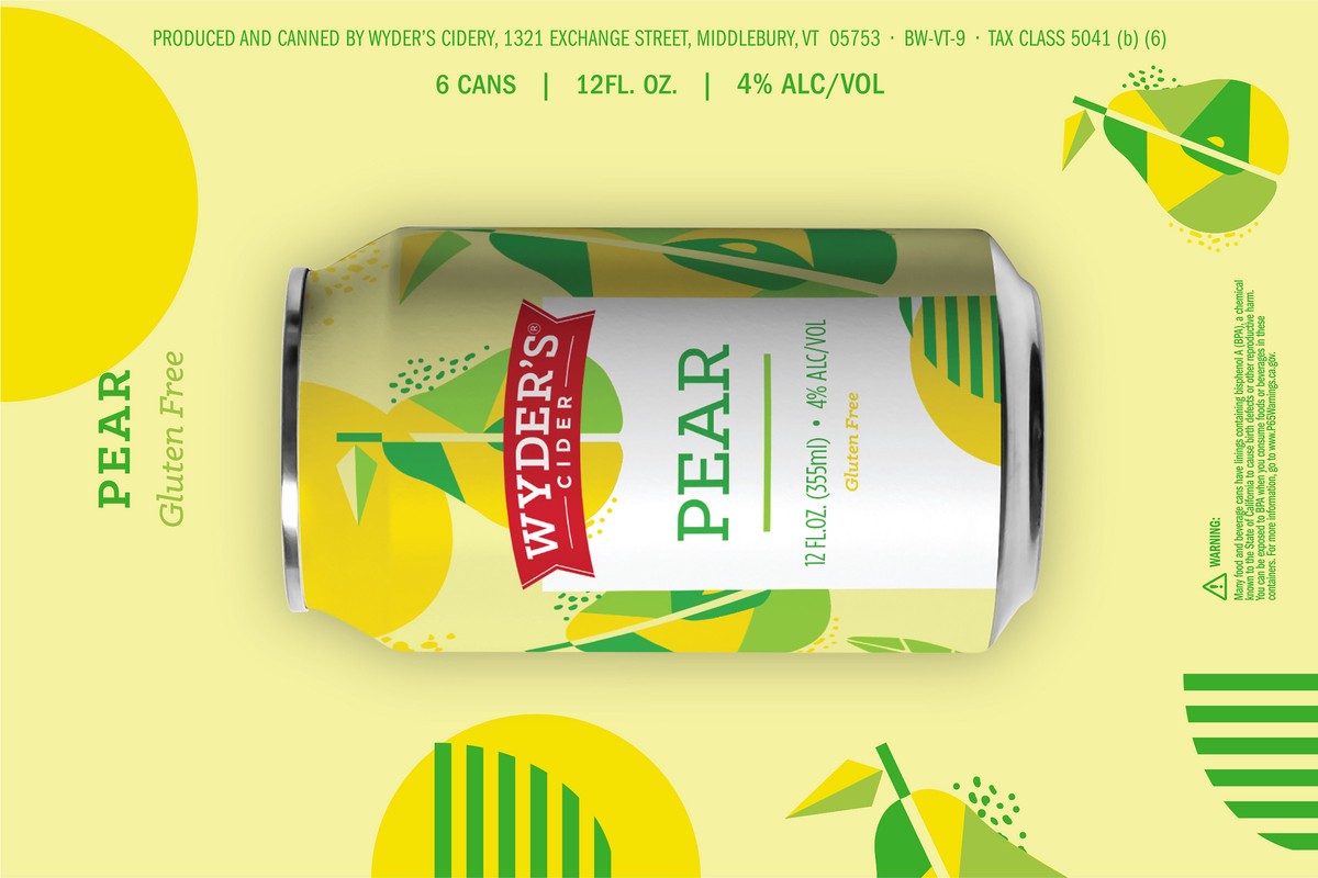 slide 3 of 8, Wyder's Cider- Pear 6 Pack, 12oz Can, 6 ct; 12 oz