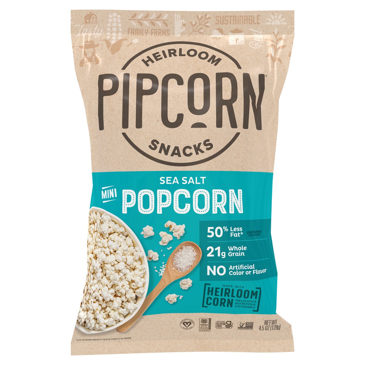 slide 6 of 8, Pipcorn Sea Salt Popcorn, 4.5 oz