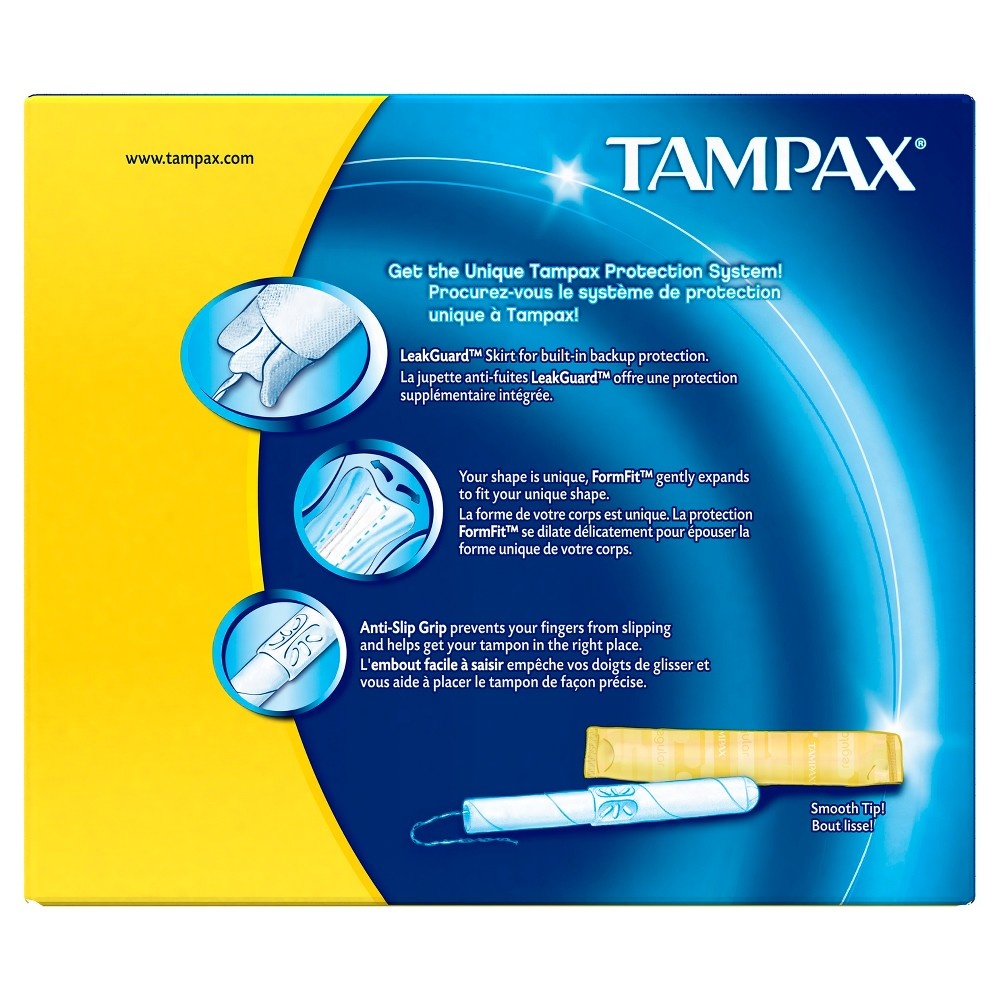 slide 9 of 11, Tampax Anti-Slip Grip Cardboard Applicator Regular Absorbency Tampons, 40 ct