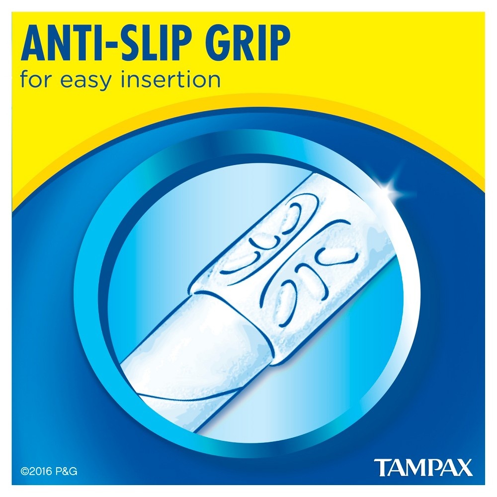 slide 10 of 11, Tampax Anti-Slip Grip Cardboard Applicator Regular Absorbency Tampons, 40 ct