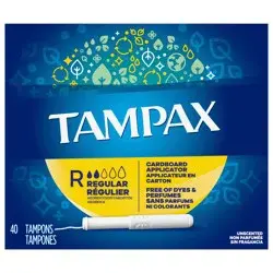 Tampax Anti-Slip Grip Cardboard Applicator Regular Absorbency Tampons