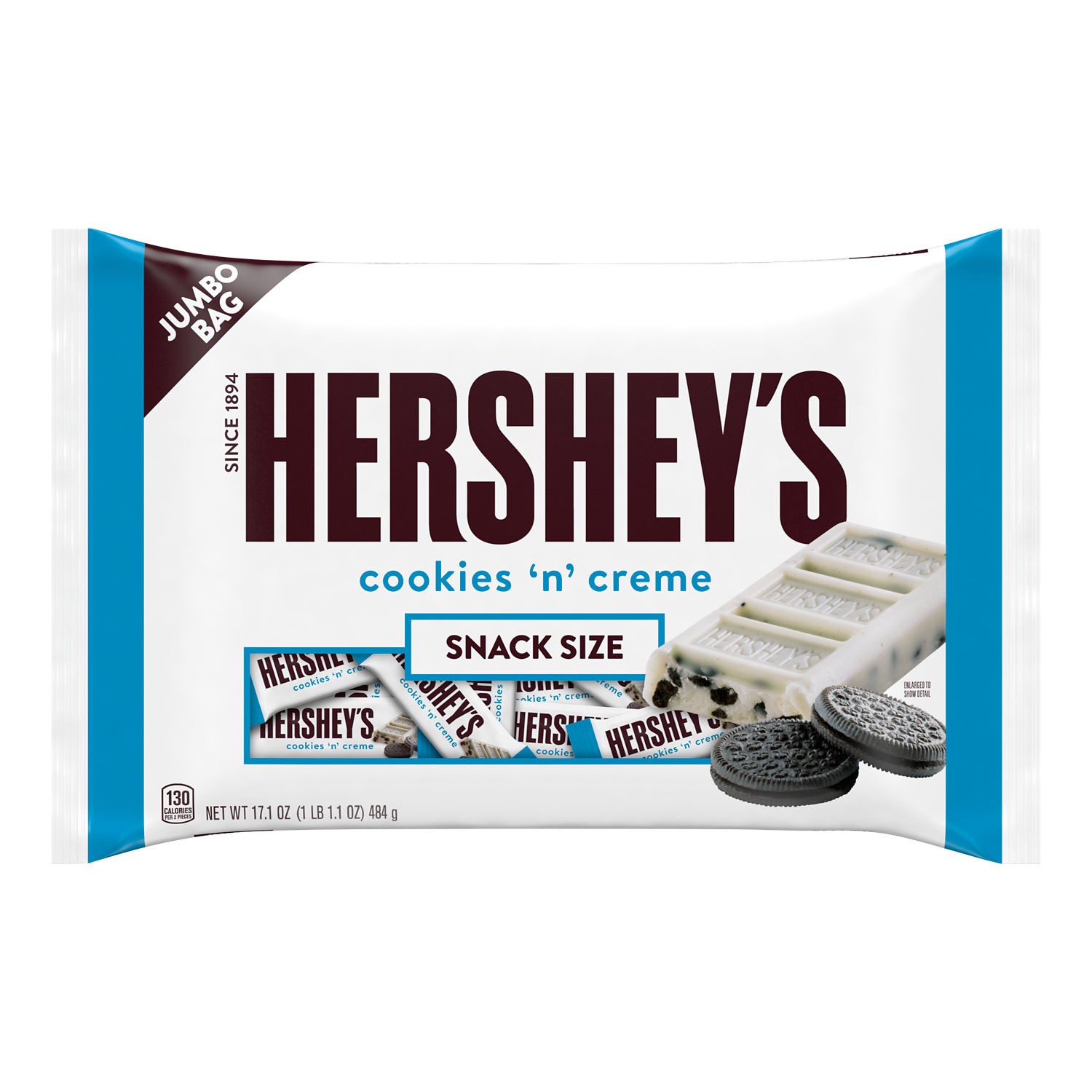 slide 1 of 5, Hershey's The Hershey Company Hershey's Cookies 'N' Creme Snack Size Candy Bars, 17.1 oz