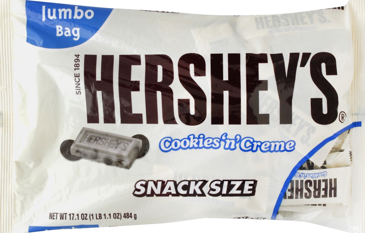 slide 5 of 5, Hershey's The Hershey Company Hershey's Cookies 'N' Creme Snack Size Candy Bars, 17.1 oz