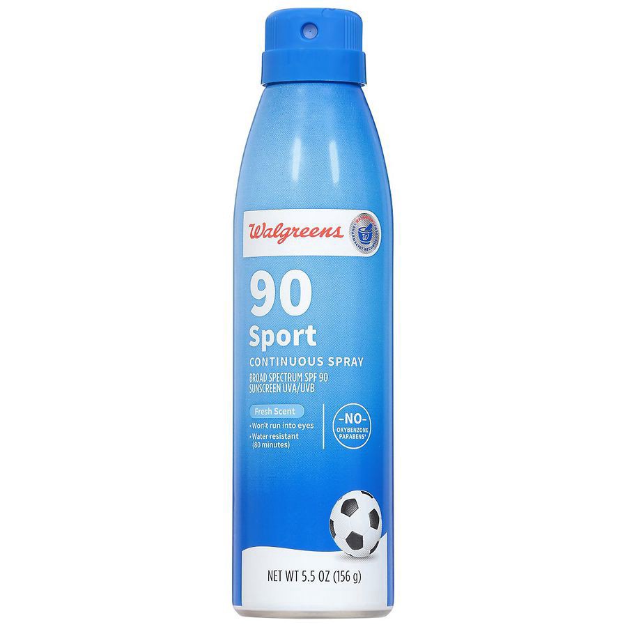 slide 1 of 5, Walgreens Sport Continuous Spray Sunscreen SPF 90, 5.5 oz