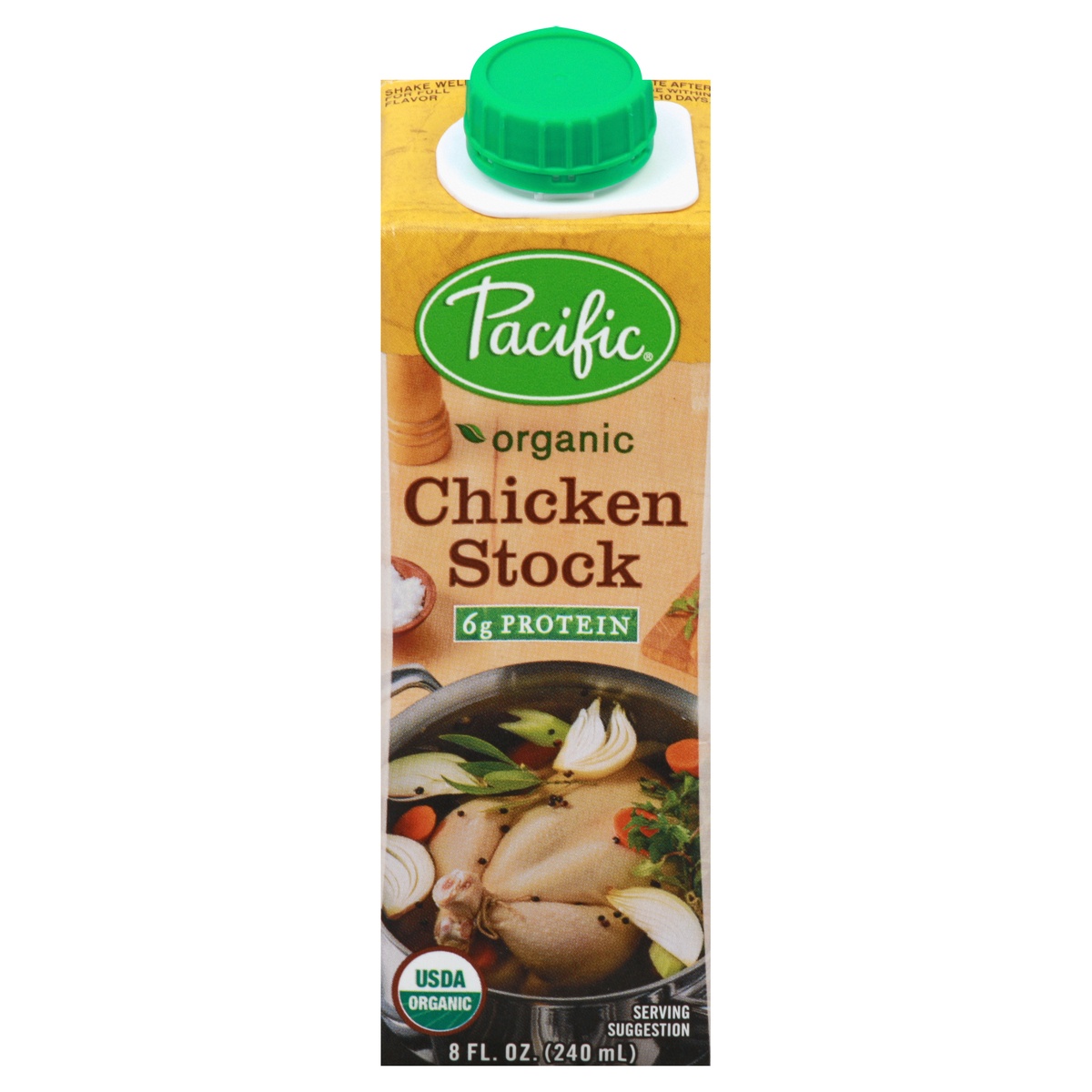 slide 1 of 2, Pacific Natural Foods Organic Chicken Stock, 8 oz