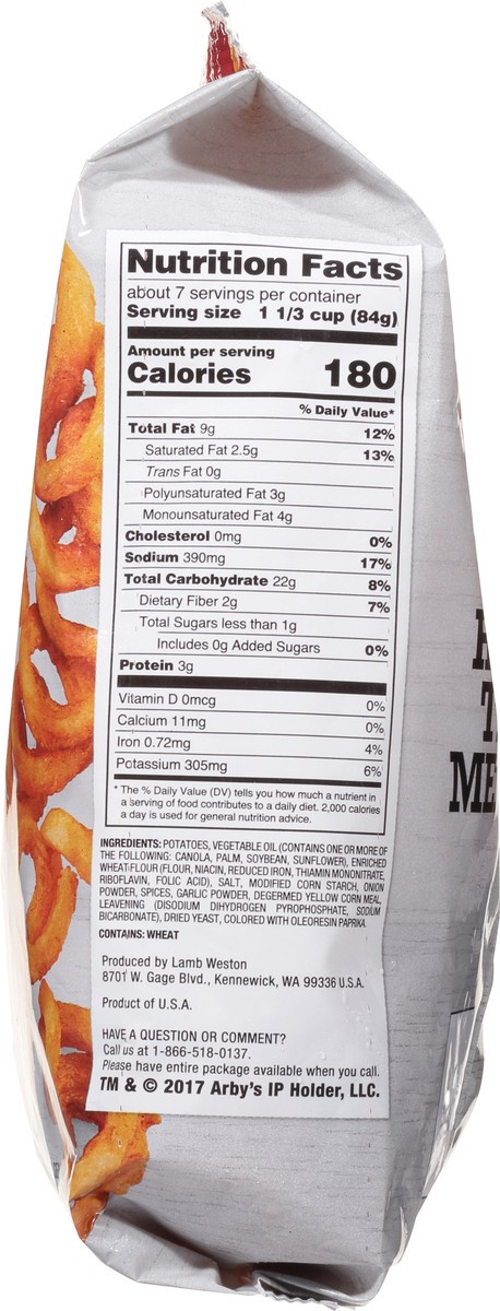 slide 8 of 14, Arby's Curly Fries, Seasoned, 22 oz