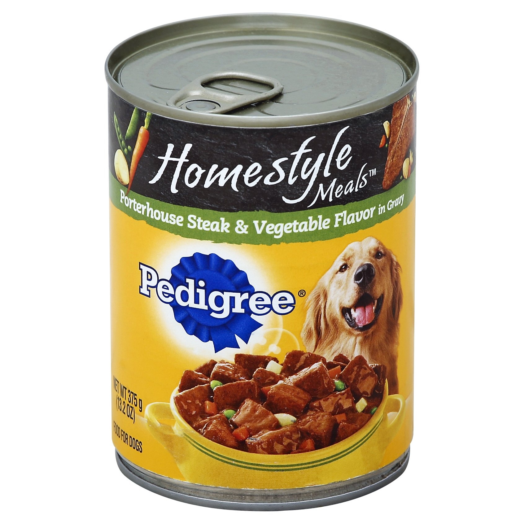 slide 1 of 1, Pedigree Homestyle Meals Dog Food - Porterhouse Steak & Vegetable Flavor in Gravy, 13.2 oz