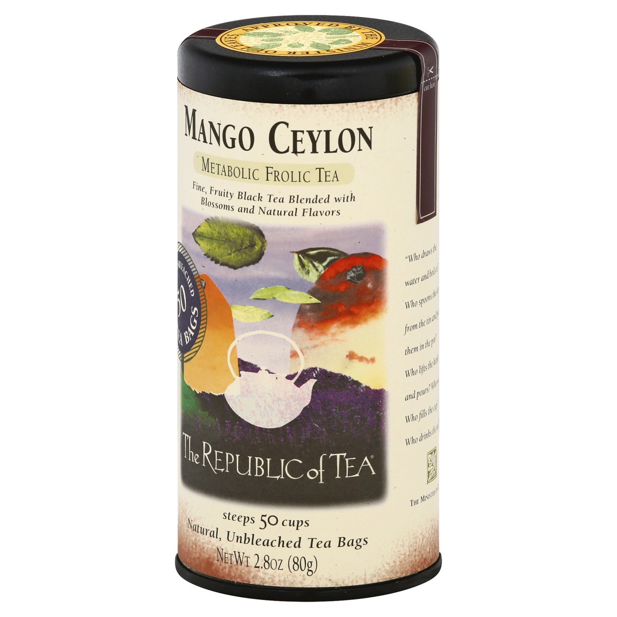 slide 11 of 11, The Republic of Tea Bags Mango Ceylon Black Tea - 50 ct, 50 ct