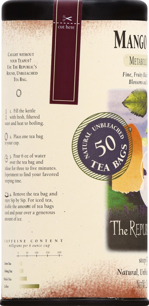 slide 4 of 11, The Republic of Tea Bags Mango Ceylon Black Tea - 50 ct, 50 ct