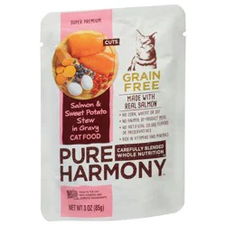 Pure Harmony Dog Food Grain Free Salmon Cuts & Sweet Potato Stew In Gravy Cat Food Pouch