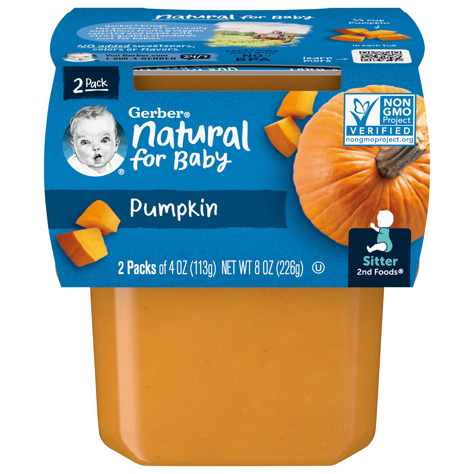 slide 1 of 9, Gerber Pumpkin Baby Food, 2 ct; 4 oz