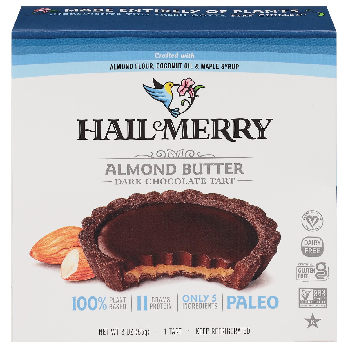 slide 1 of 9, Hail Merry Chocolate Almond Butter Miracle Tart, 3 oz