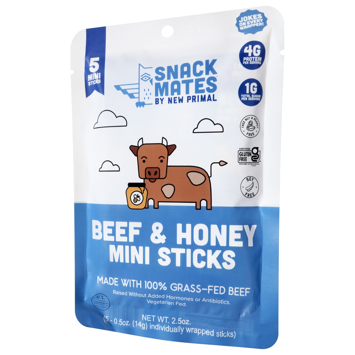 slide 4 of 4, The New Primal Sticks Mini Beef N Honey - 2.5 Oz, 2.5 oz