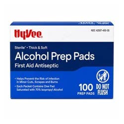 Hy-Vee Alcohol Prep Pads First Aid Antiseptic