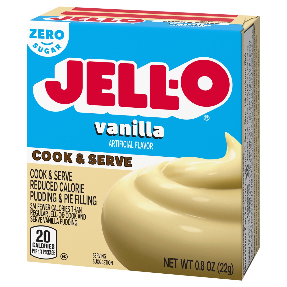 slide 5 of 9, Jell-O Cook & Serve Vanilla Sugar Free & Fat Free Pudding & Pie Filling Mix, 0.8 oz Box, 0.8 oz