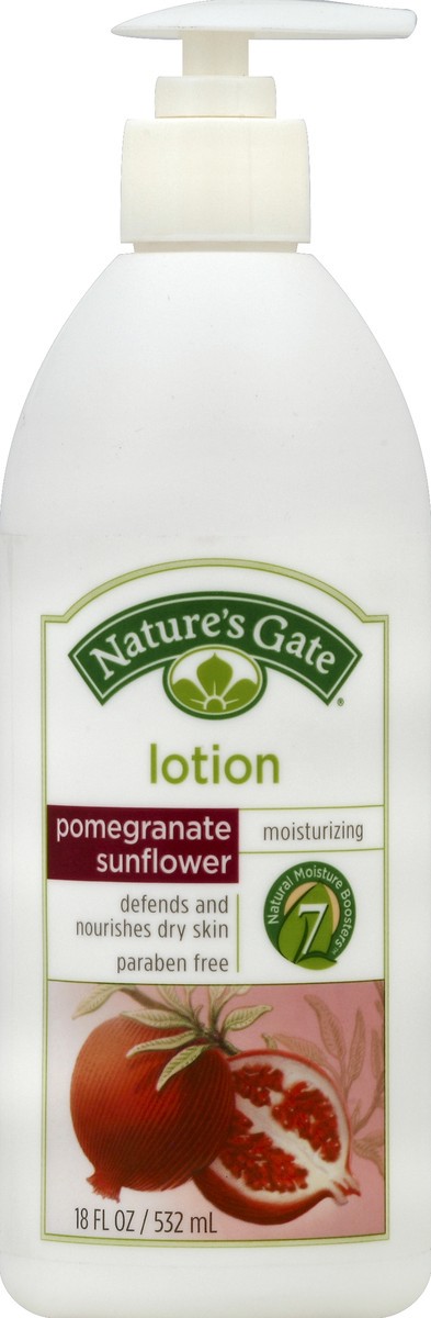 slide 2 of 3, Nature's Gate Pomegranate Sunflower Skin Defense Lotion, 18 oz