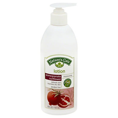 slide 1 of 3, Nature's Gate Pomegranate Sunflower Skin Defense Lotion, 18 oz