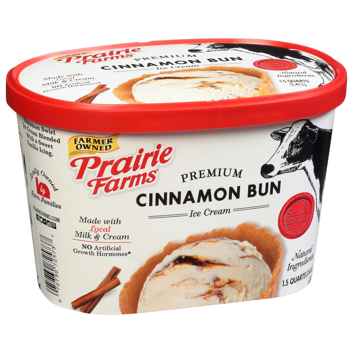 slide 2 of 11, Prairie Farms Ice Cream, Cinnamon Bun Flavor, Premium, 48 oz